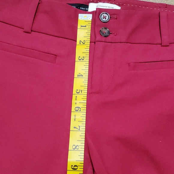 Anthropologie the essential slim magenta piped cropped trouser pants - Picture 3 of 8